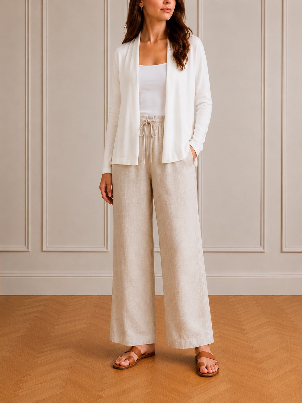 LESET | Ivory Open-Front Women's Sweater | S